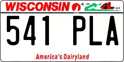 WI license plate 541PLA