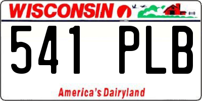 WI license plate 541PLB