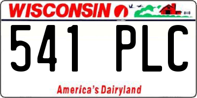 WI license plate 541PLC