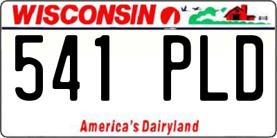 WI license plate 541PLD