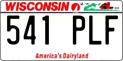WI license plate 541PLF