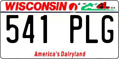 WI license plate 541PLG