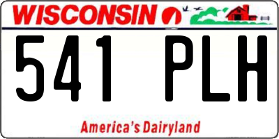WI license plate 541PLH