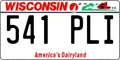 WI license plate 541PLI