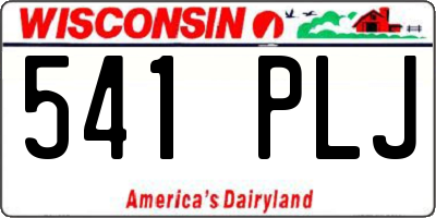 WI license plate 541PLJ