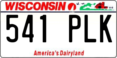 WI license plate 541PLK