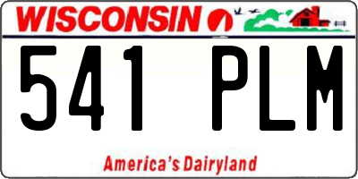 WI license plate 541PLM