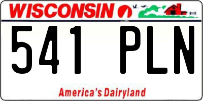 WI license plate 541PLN