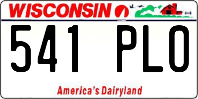 WI license plate 541PLO