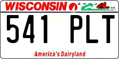 WI license plate 541PLT