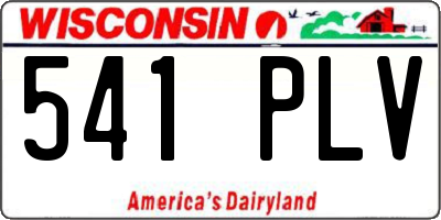 WI license plate 541PLV