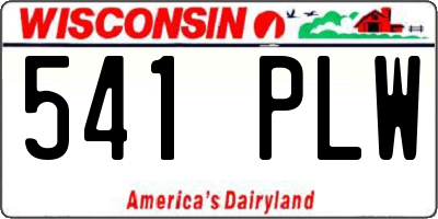 WI license plate 541PLW