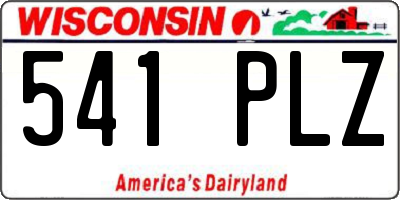 WI license plate 541PLZ