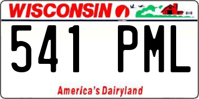 WI license plate 541PML
