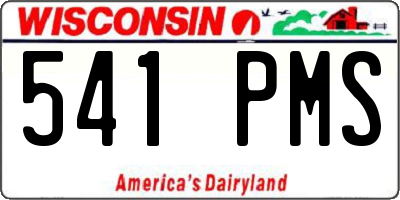 WI license plate 541PMS