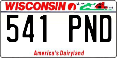 WI license plate 541PND