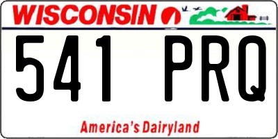WI license plate 541PRQ