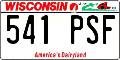 WI license plate 541PSF