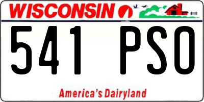 WI license plate 541PSO