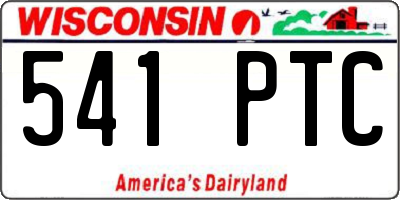 WI license plate 541PTC