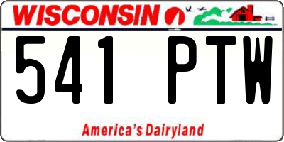 WI license plate 541PTW