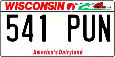 WI license plate 541PUN