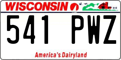 WI license plate 541PWZ