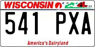 WI license plate 541PXA