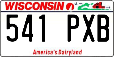 WI license plate 541PXB
