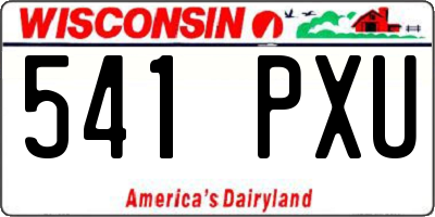 WI license plate 541PXU