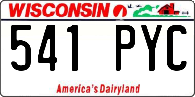 WI license plate 541PYC