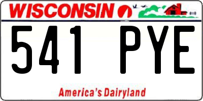 WI license plate 541PYE