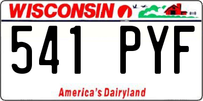WI license plate 541PYF