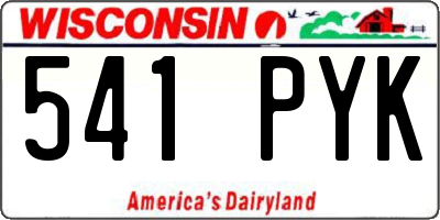 WI license plate 541PYK
