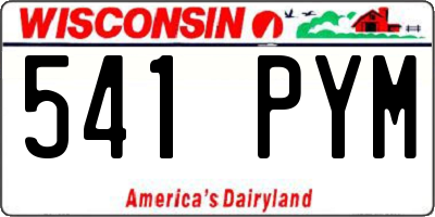 WI license plate 541PYM