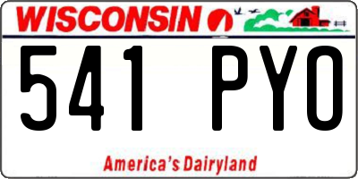 WI license plate 541PYO