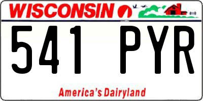 WI license plate 541PYR