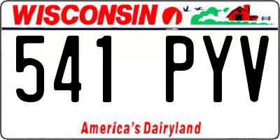WI license plate 541PYV