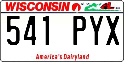 WI license plate 541PYX