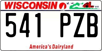 WI license plate 541PZB