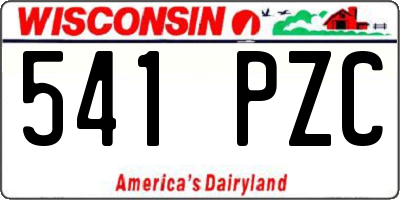WI license plate 541PZC