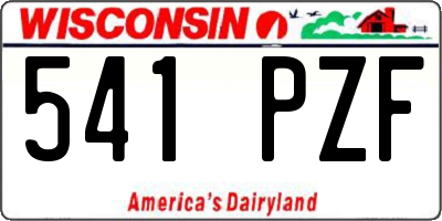WI license plate 541PZF
