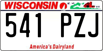 WI license plate 541PZJ