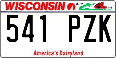 WI license plate 541PZK