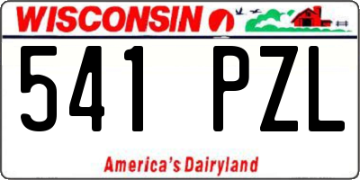 WI license plate 541PZL