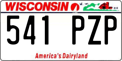 WI license plate 541PZP
