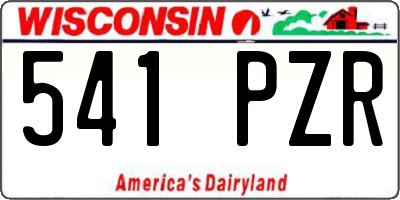 WI license plate 541PZR