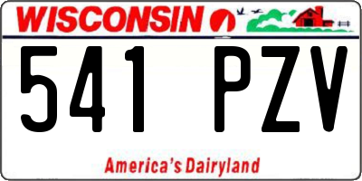 WI license plate 541PZV