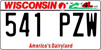 WI license plate 541PZW
