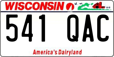 WI license plate 541QAC